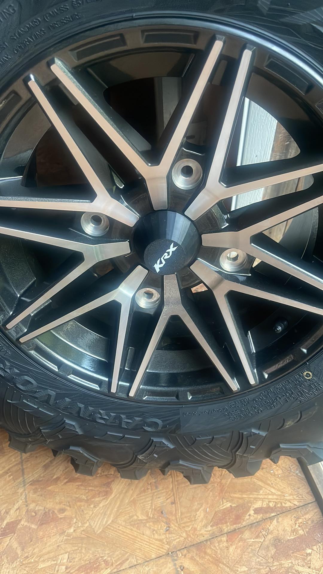 KRX1000 oem wheels center caps set of 4 Black caps with customizable Bigfoot logo color