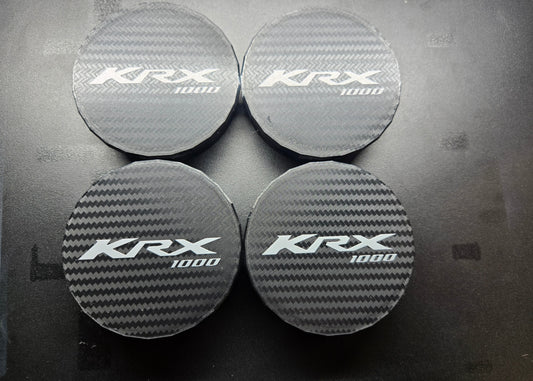 Low-Profile Center Caps for KRX1000 OEM Wheels customizable KRX logo color (Perfect for Wheel Spacers)
