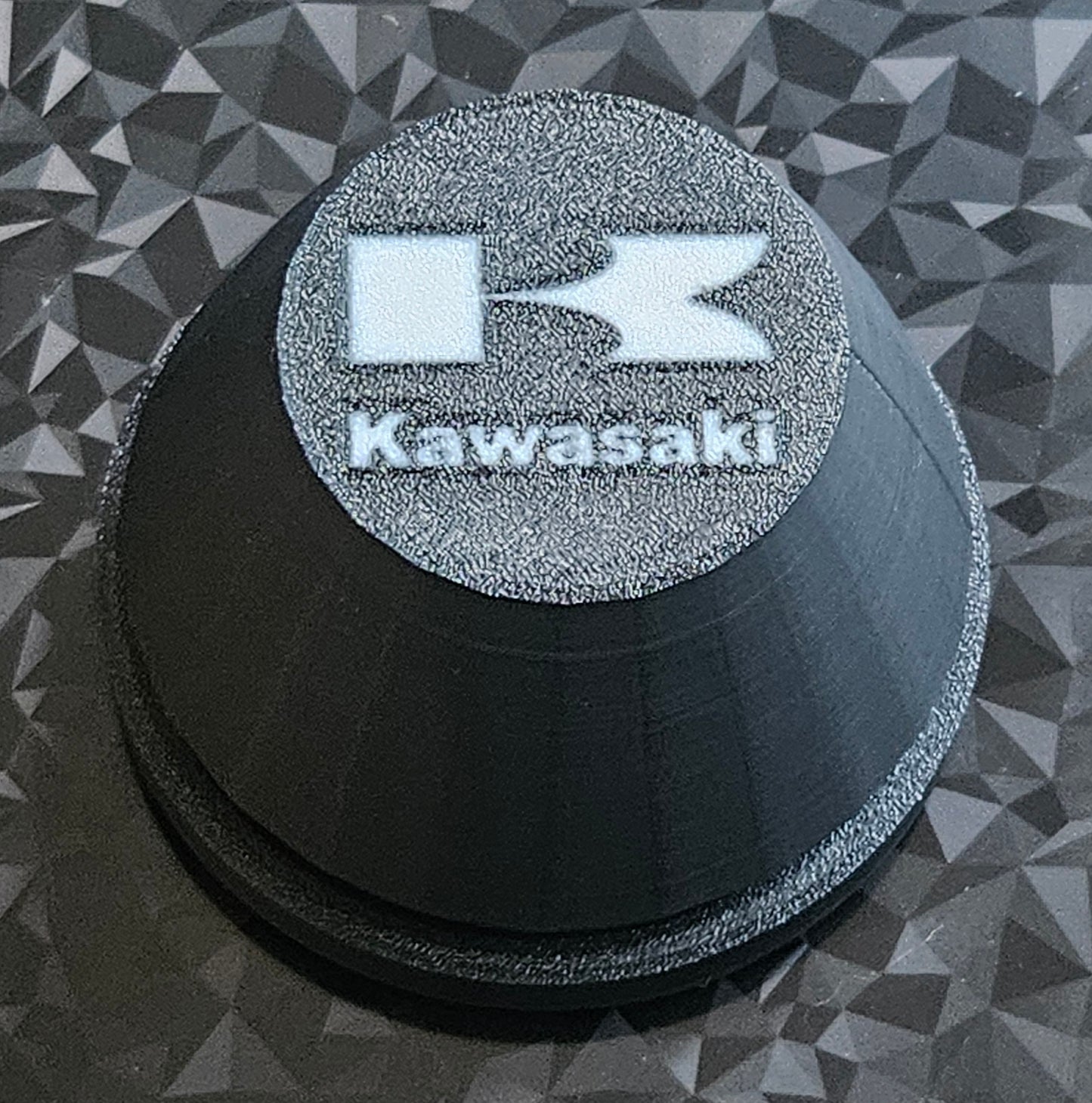 Set of 4 black center caps with customizable kawasaki logo for oem KRX1000 wheels