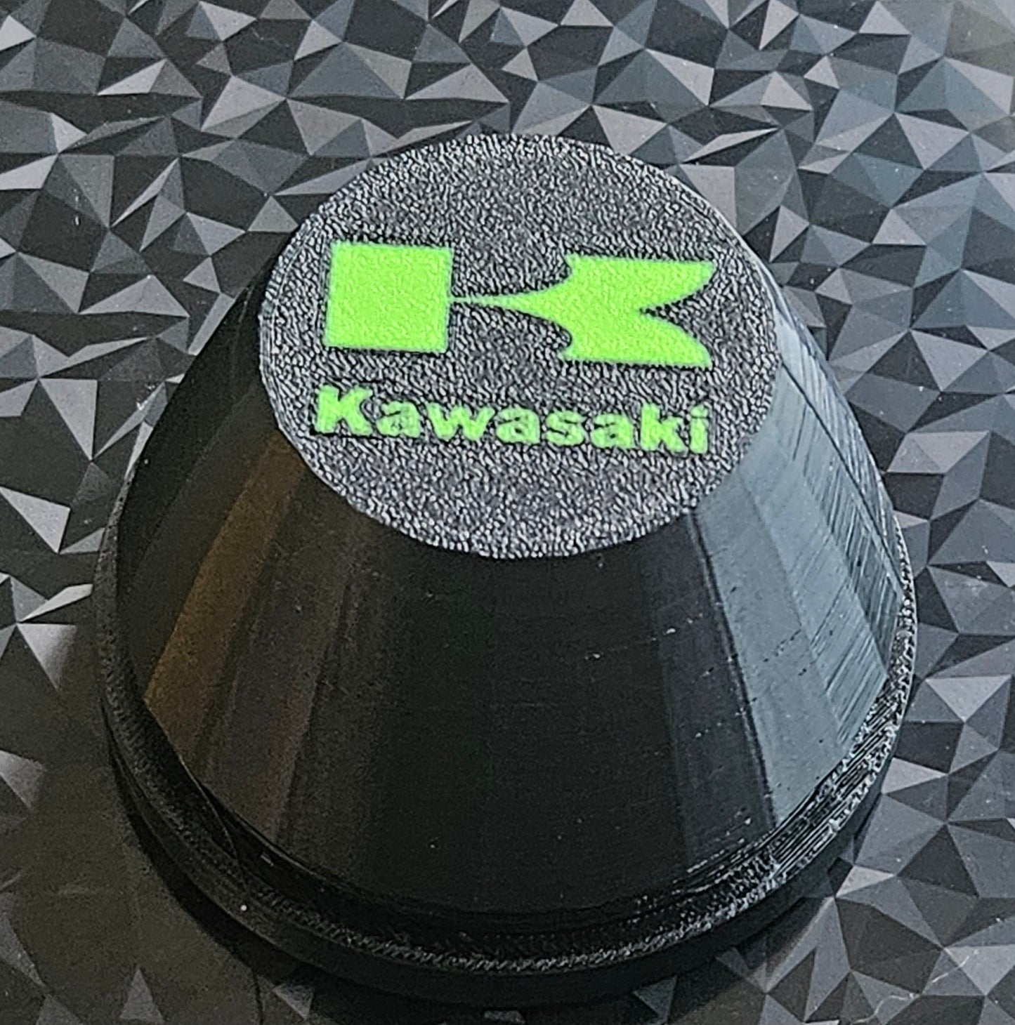 Set of 4 black center caps with customizable kawasaki logo for oem KRX1000 wheels