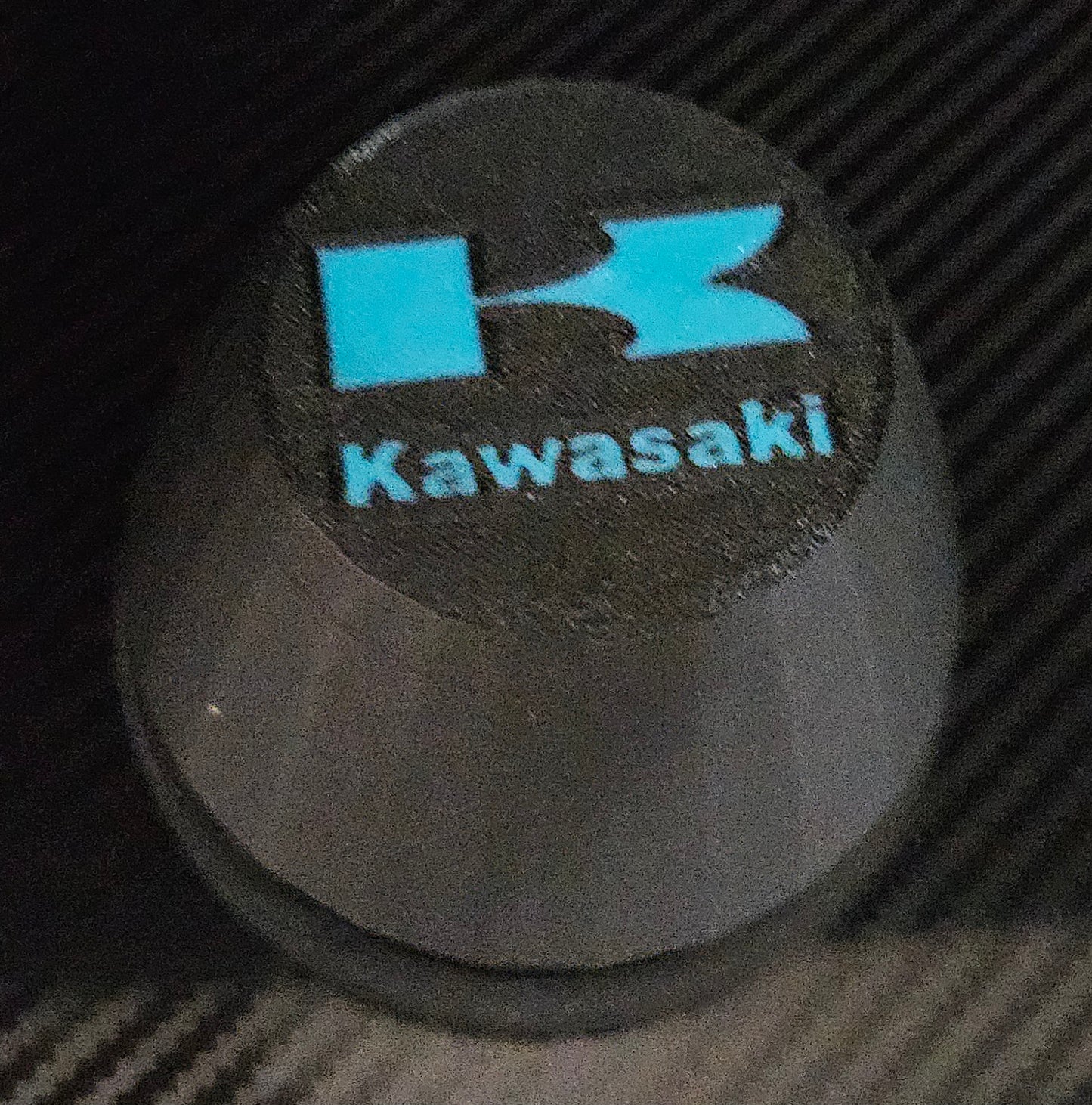 Set of 4 black center caps with customizable kawasaki logo for oem KRX1000 wheels