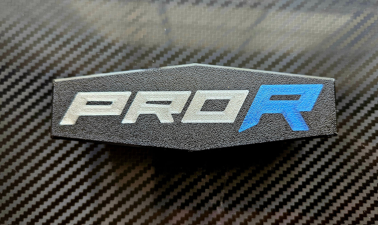 Polaris RZR Pro R Grill Badge 2022-2024 Pro R (Grey PRO, Blue R)