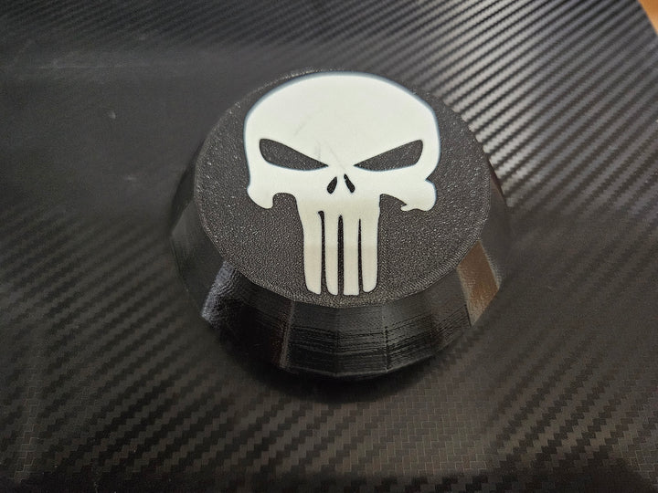 Set of 4 (Black Cap Punisher Logo) Center Caps for 2020+ Can-Am Maverick X3 RC & RS (OEM Wheels)