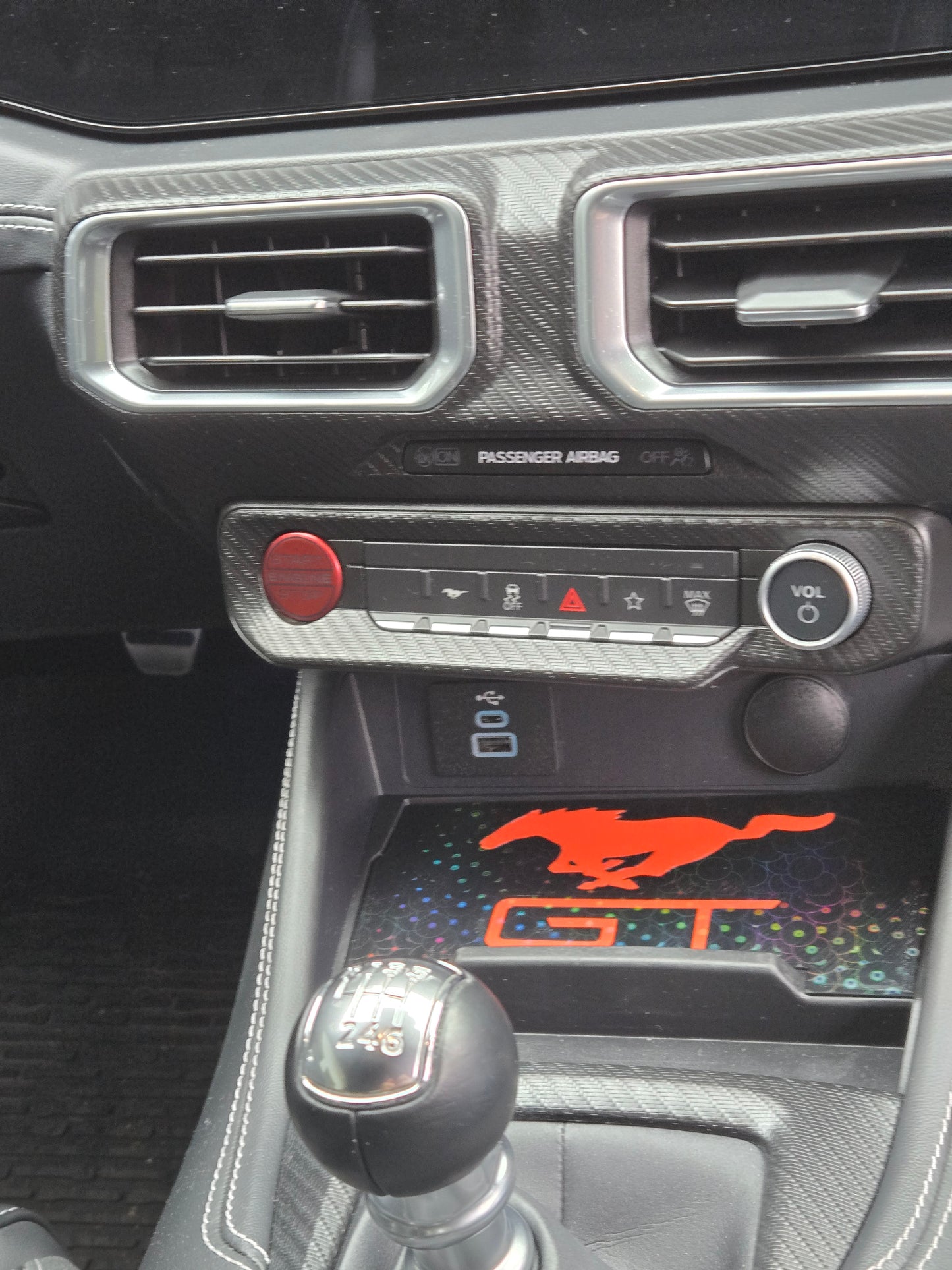 Ford 2024+ Dash Cubby Pad for Wireless Charger- Mustang and GT Logo