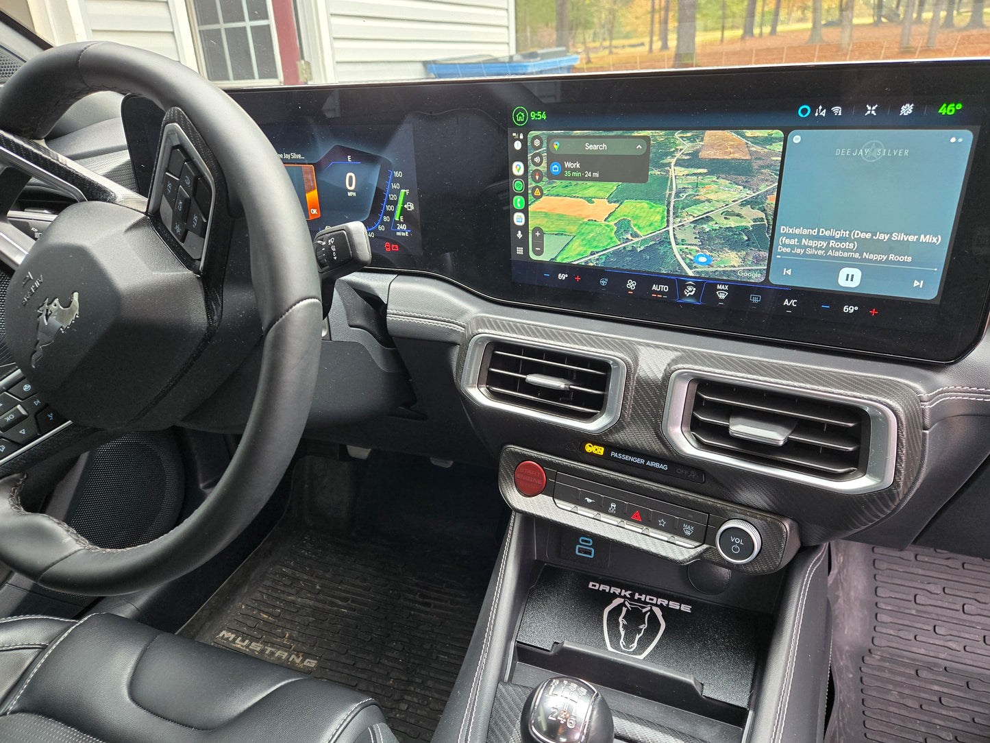 Ford 2024+ Dash Cubby Pad for Wireless Charger- Dark horse Logo