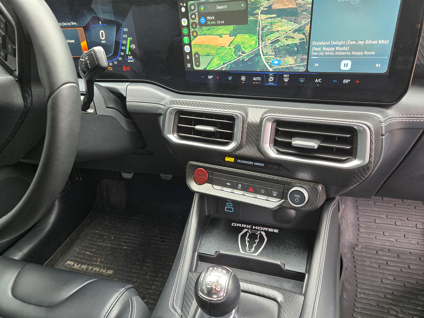 Ford 2024+ Dash Cubby Pad for Wireless Charger- Dark horse Logo
