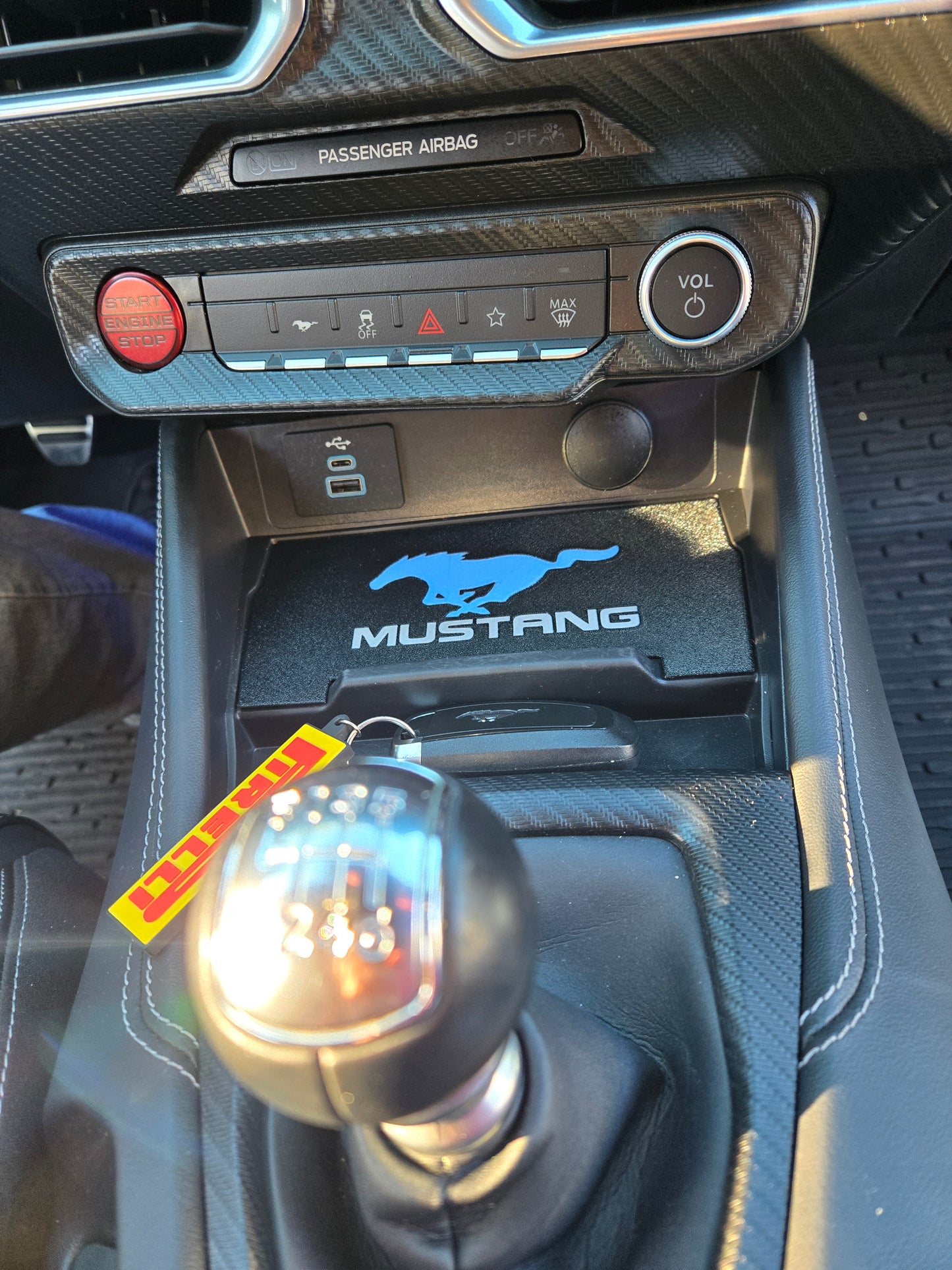 Ford 2024+ Dash Cubby Pad for Wireless Charger- Mustang Logo