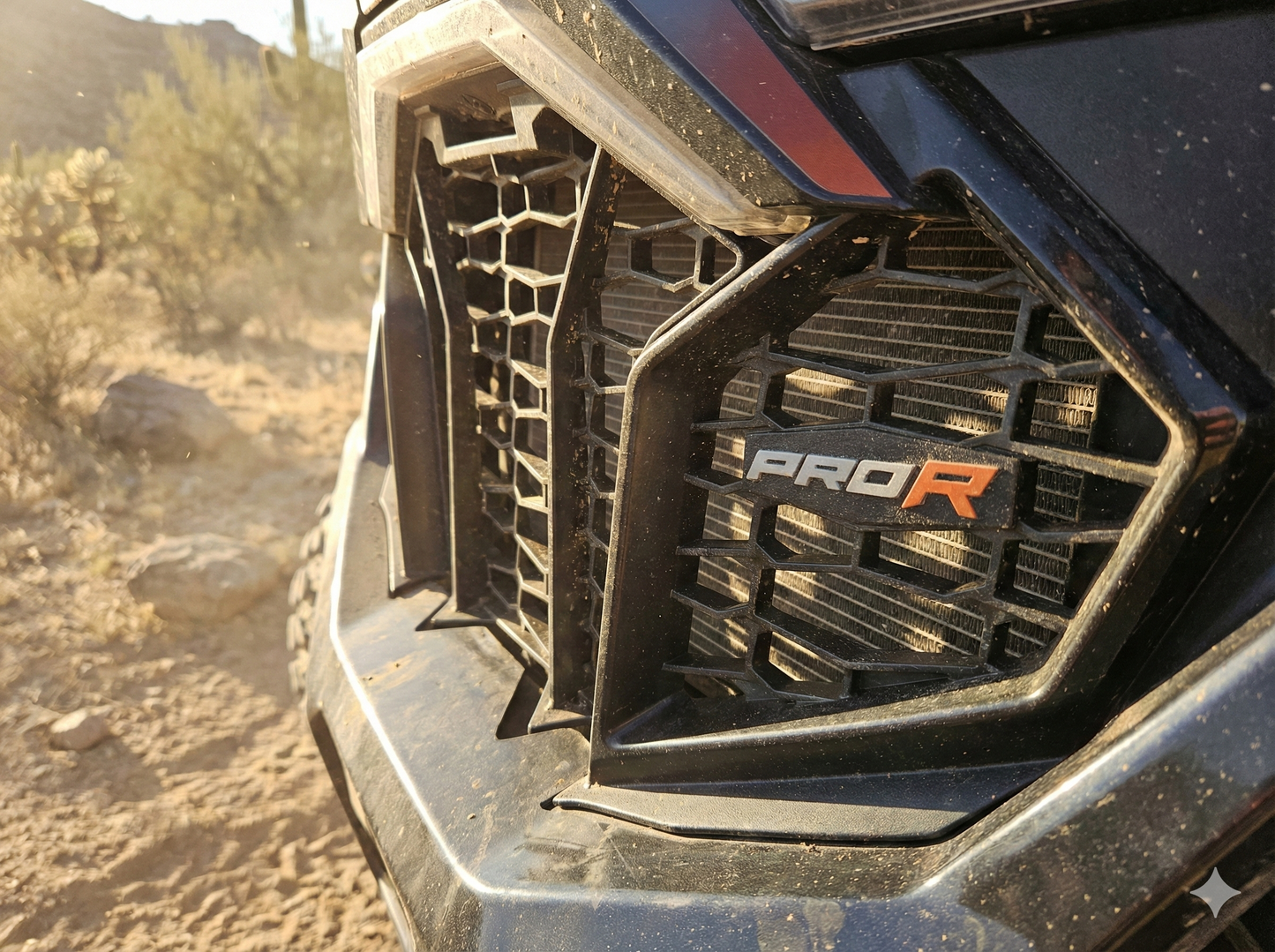 Polaris RZR Pro R Grill Badge 2022-2024 Pro R (Grey PRO, Red R)