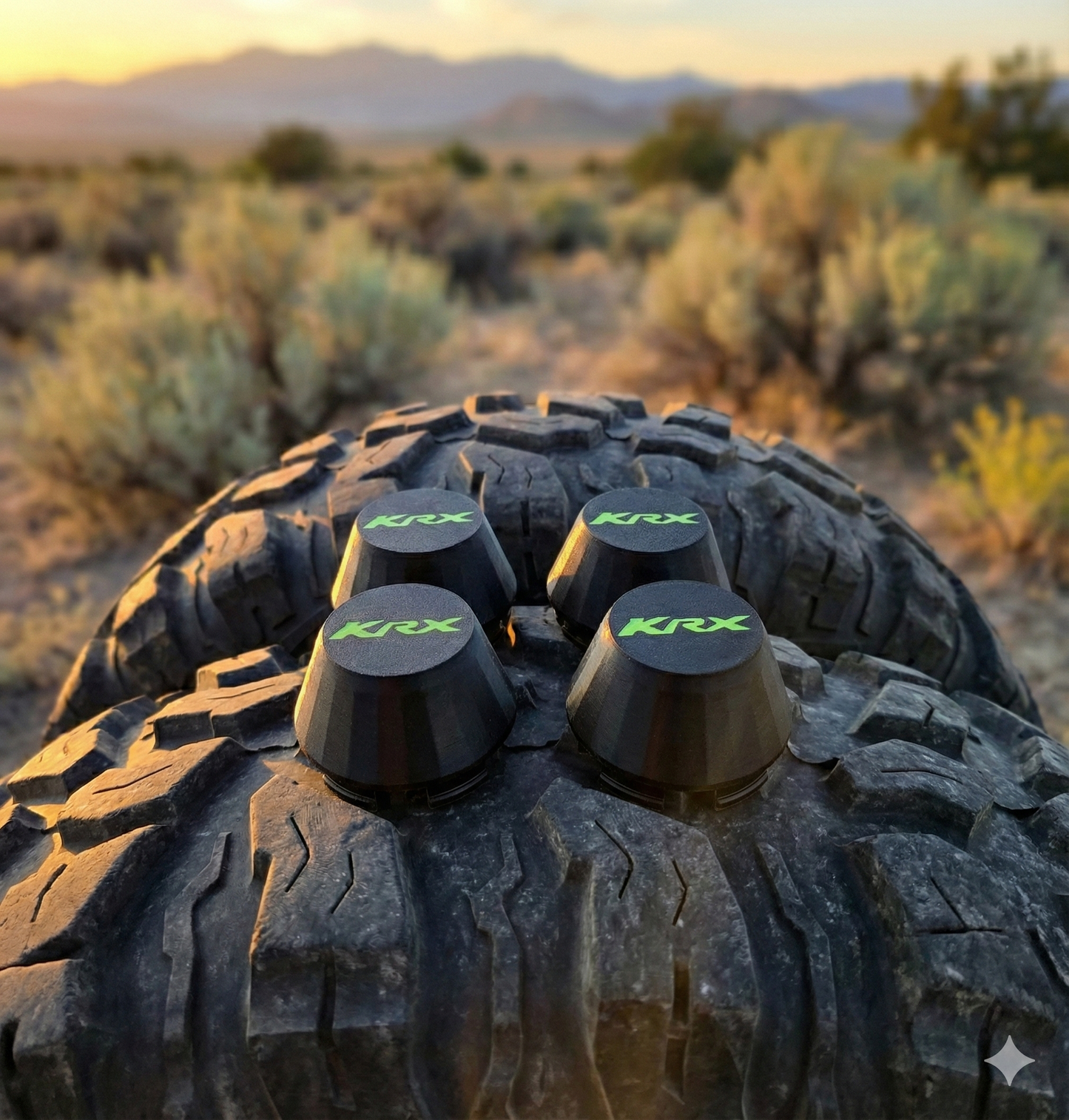 KRX1000 oem wheels center caps set of 4 Black caps with customizable KRX logo color