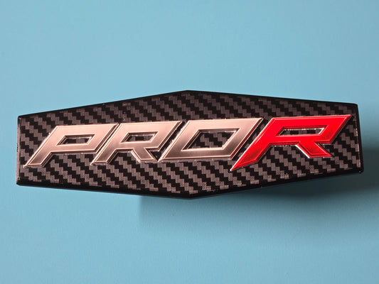 Polaris RZR Pro R Grill Badge 2022-2024 Pro R (Grey PRO, Red R)