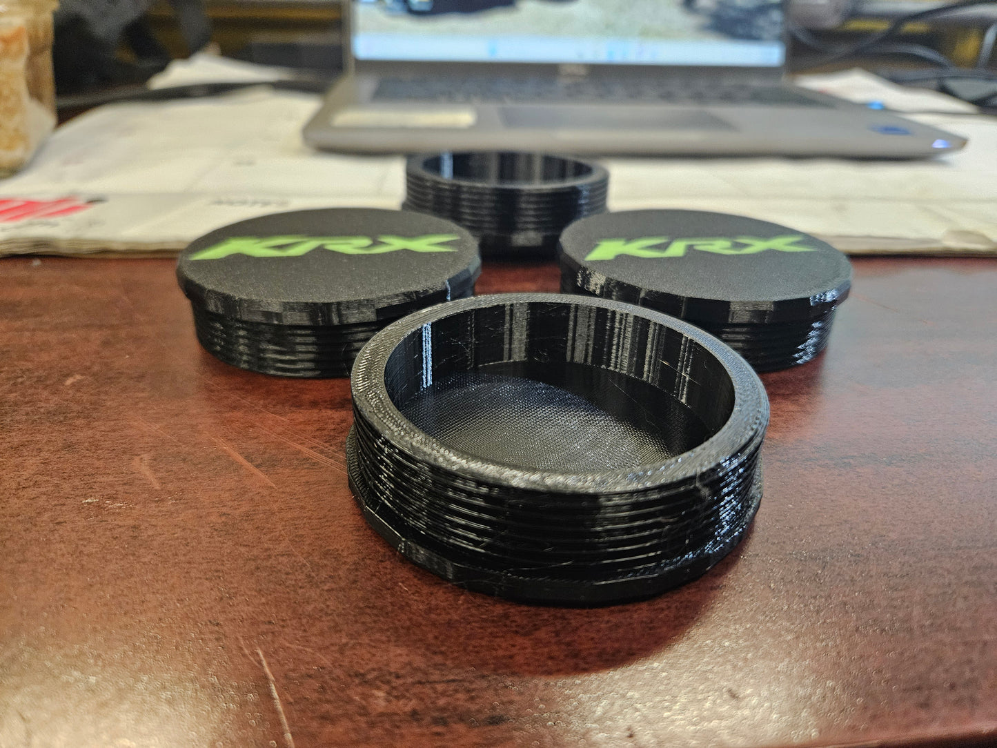 Low-Profile Center Caps for KRX1000 OEM Wheels customizable KRX logo color (Perfect for Wheel Spacers)