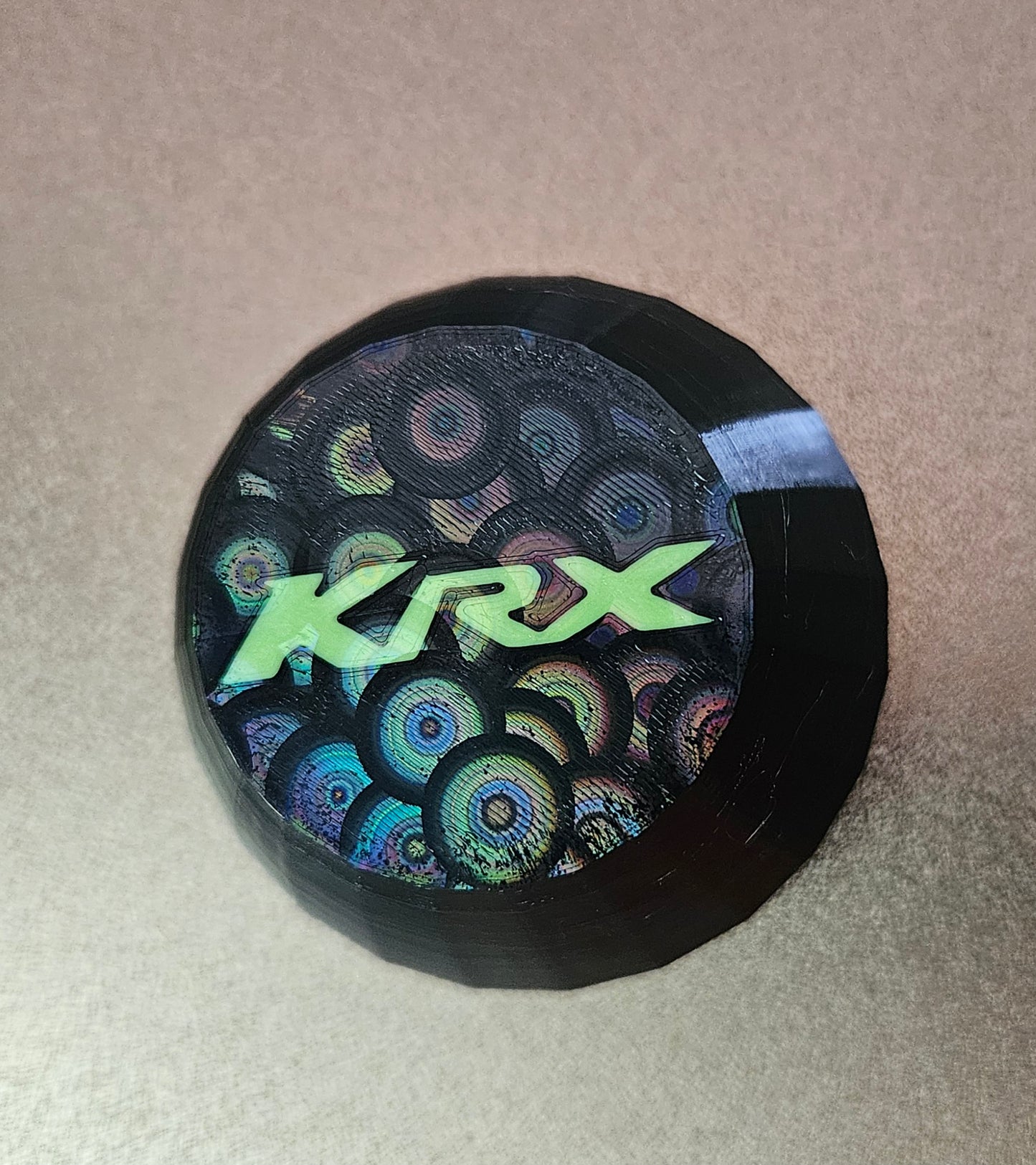 Holographic pattern KRX1000 oem wheels center caps set of 4 Black caps with customizable KRX logo color