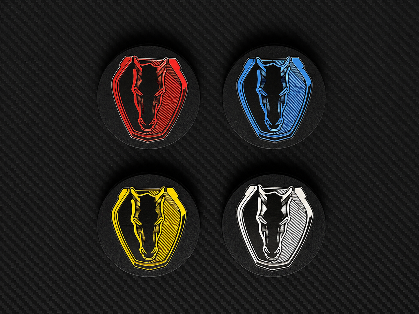 Mustang OEM Wheel Center Caps – Set of 4 Darkhorse logo