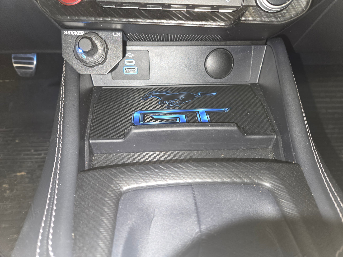 Ford 2024+ Dash Cubby Pad for Wireless Charger- Mustang and GT Logo