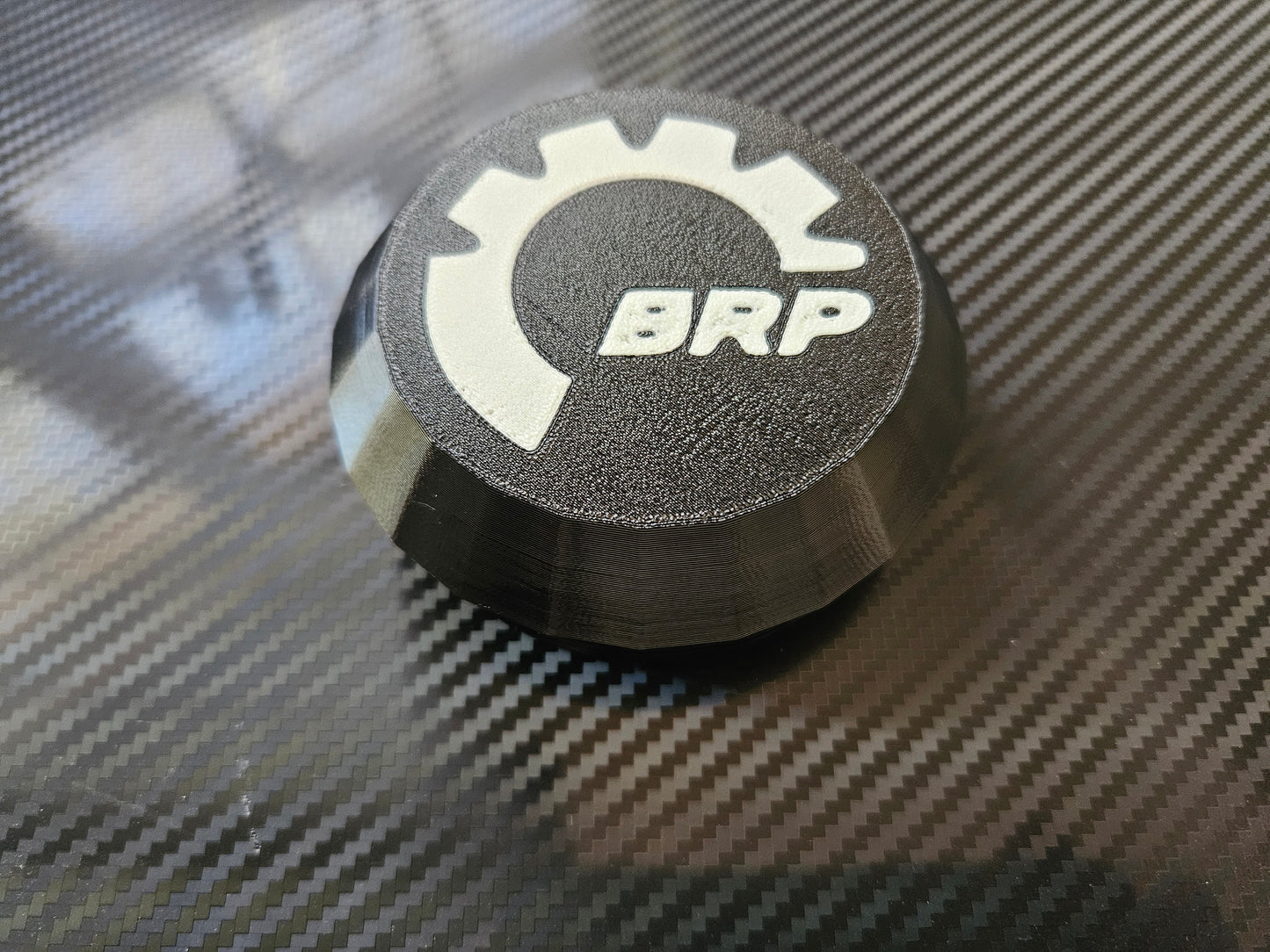 Set of 4 (Black Cap Custom BRP Logo) Center Caps for 2020+ Can-Am Maverick X3 RC & RS (OEM Wheels)