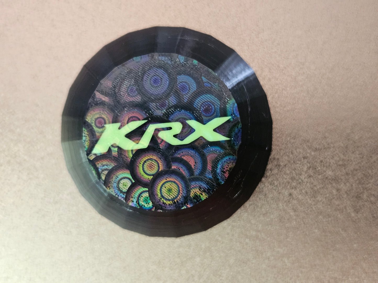 Holographic pattern KRX1000 oem wheels center caps set of 4 Black caps with customizable KRX logo color