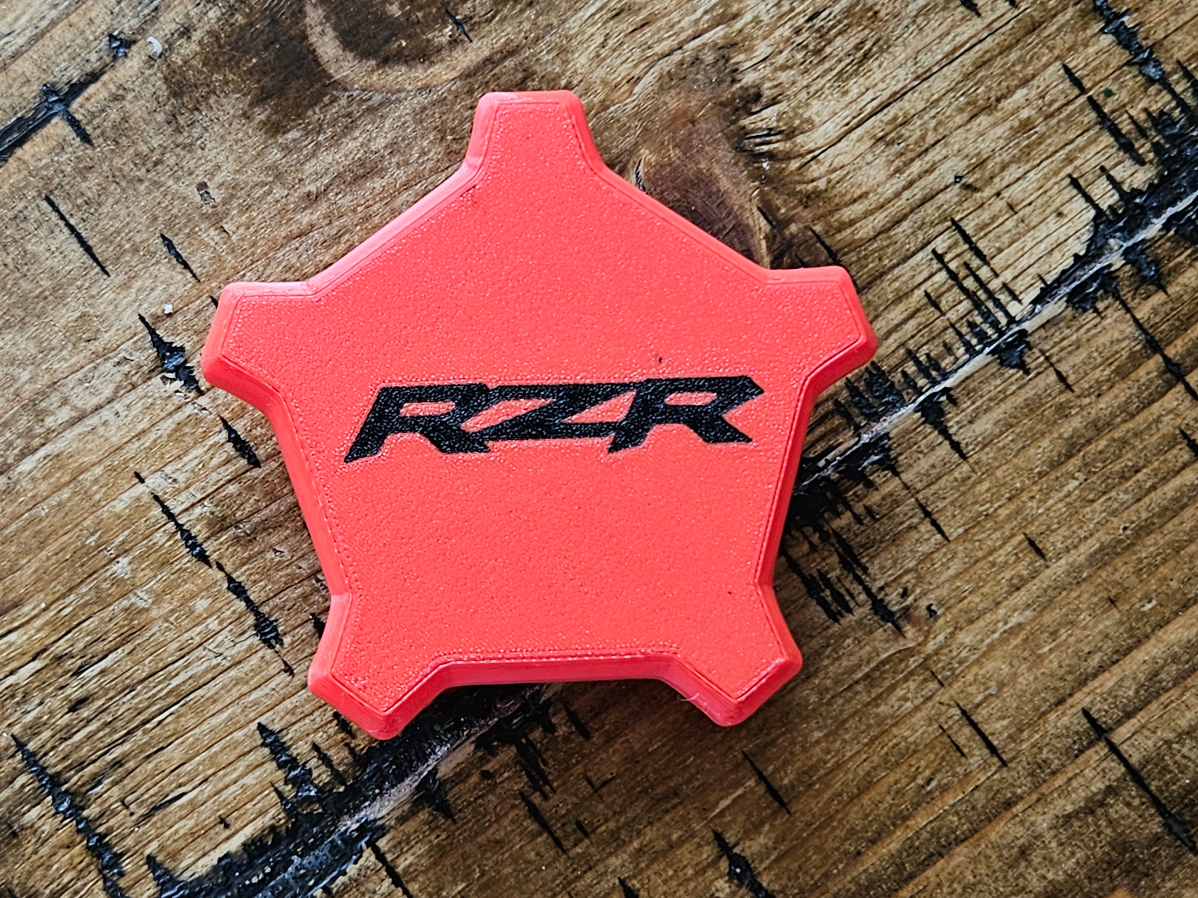 Red RZR Pro R Center Caps With Black Rzr Logo – 3D Workshop