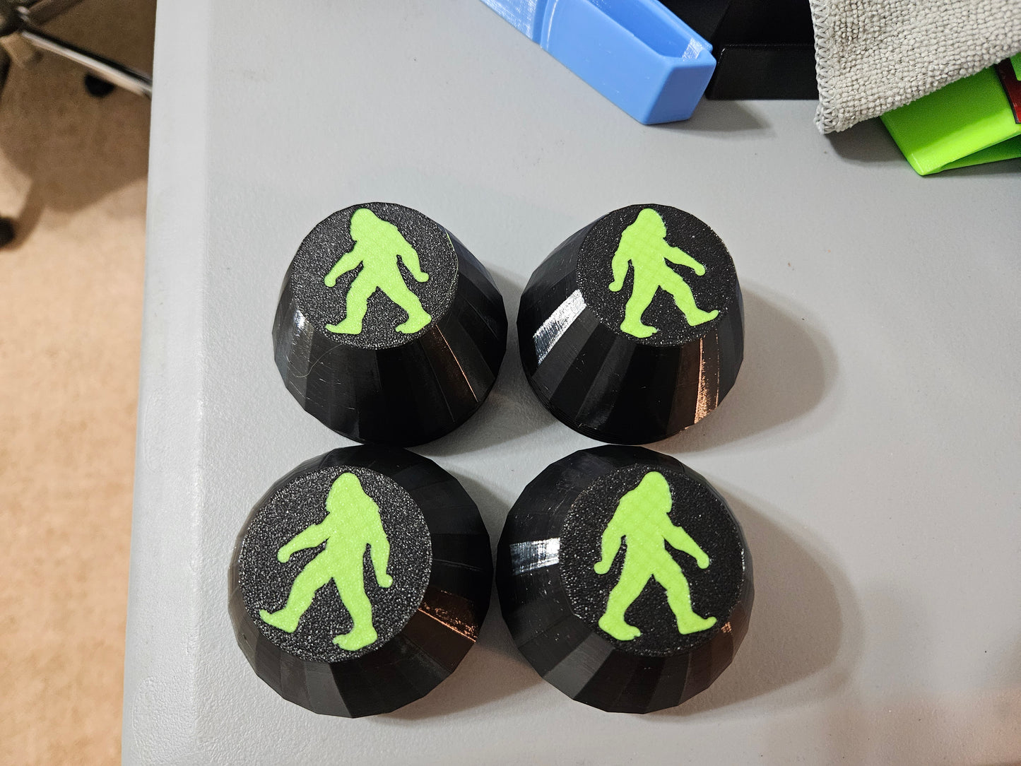 KRX1000 oem wheels center caps set of 4 Black caps with customizable Bigfoot logo color