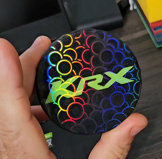 Holographic pattern KRX1000 oem wheels center caps set of 4 Black caps with customizable KRX logo color