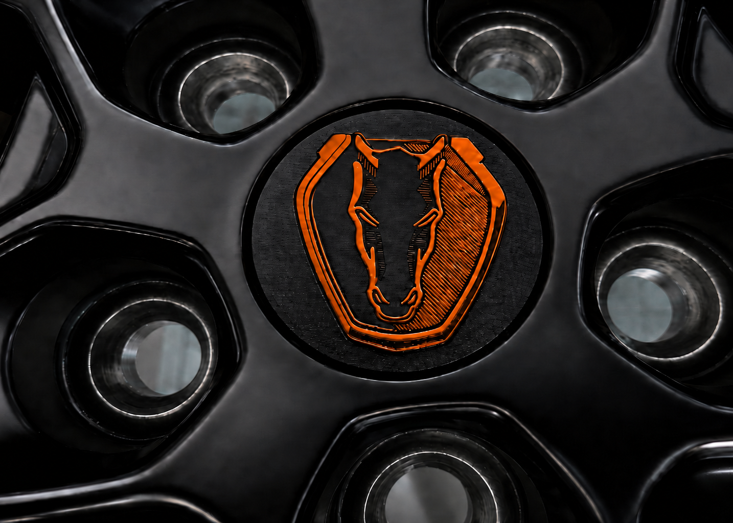 Mustang OEM Wheel Center Caps – Set of 4 Darkhorse logo