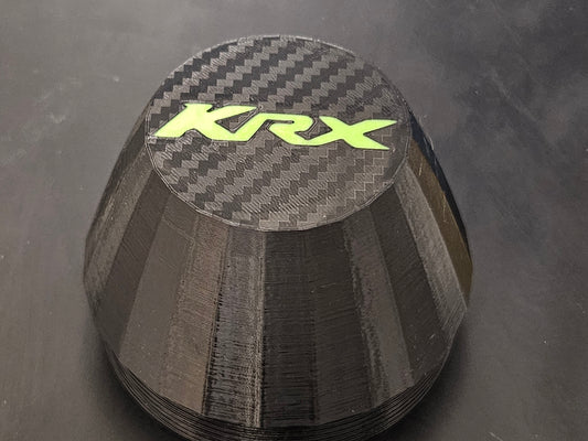 Carbon fiber pattern KRX1000 oem wheels center caps set of 4 Black caps with customizable KRX logo color