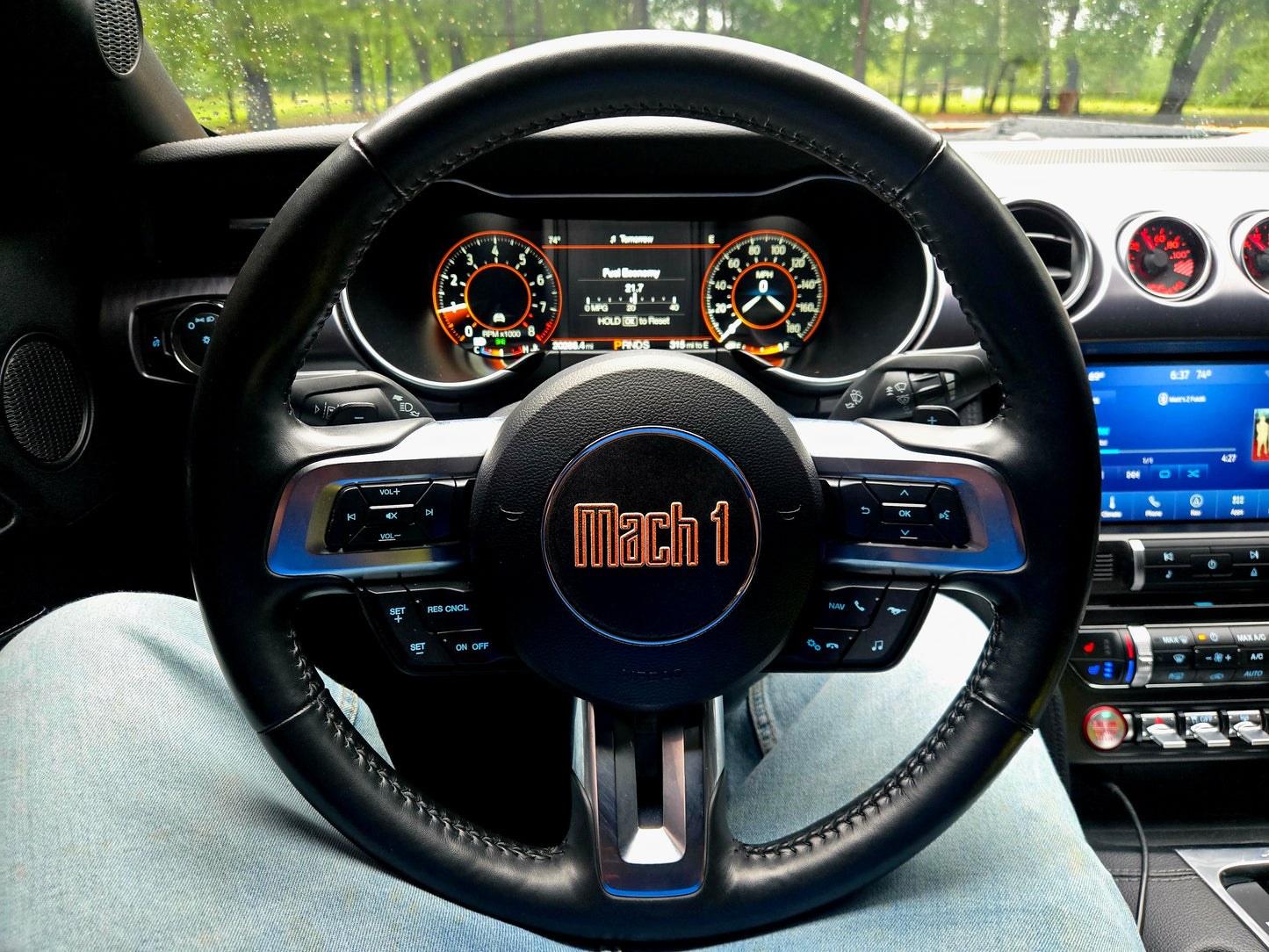 2021-2023 Ford Mustang Mach 1 Leather Steering Wheel Overlay