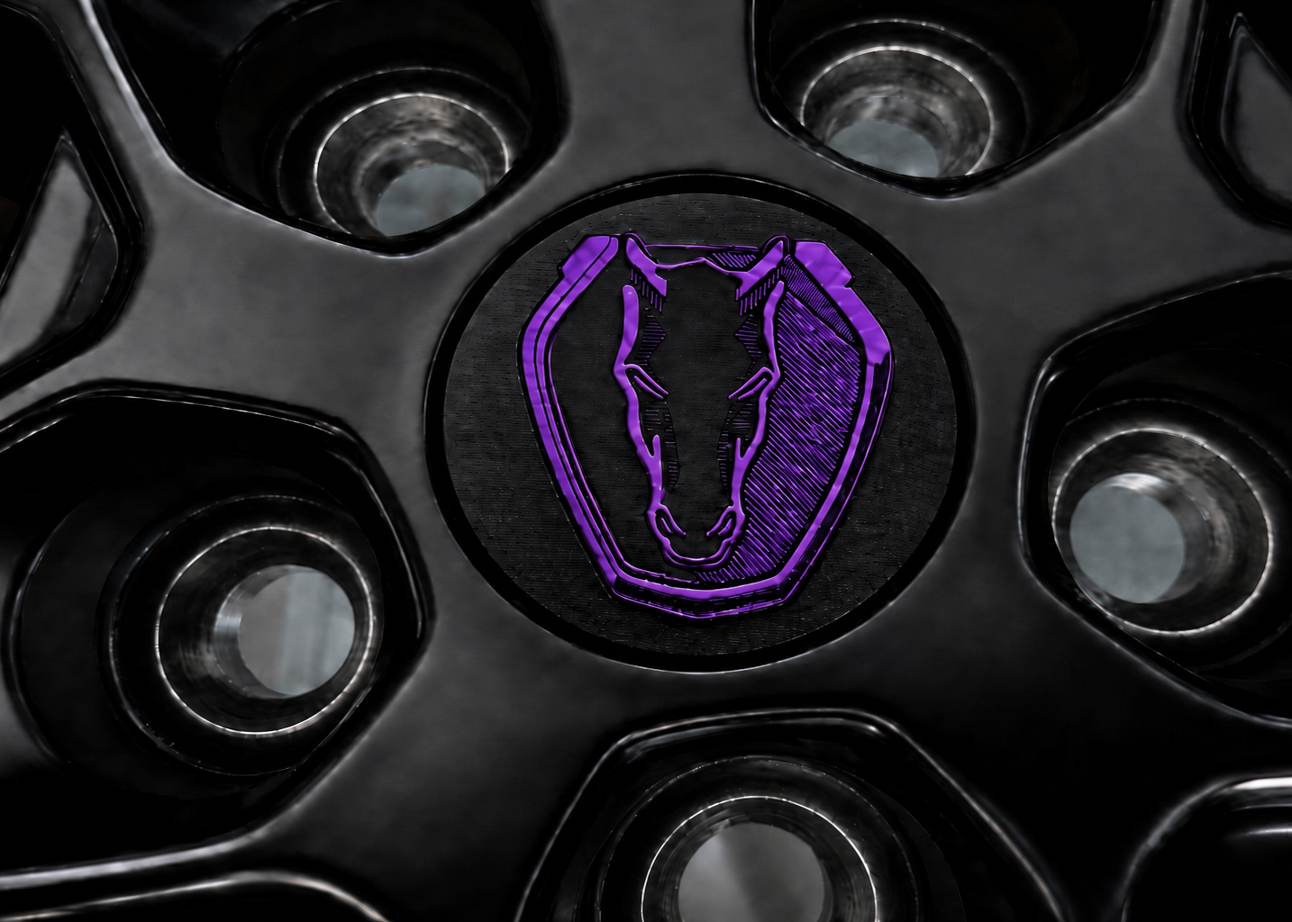 Mustang OEM Wheel Center Caps – Set of 4 Darkhorse logo